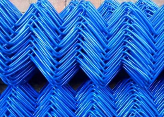 Υφαμένο μπλε χρώμα 60x60mm περίφραξη πλέγματος διαμαντιών PVC