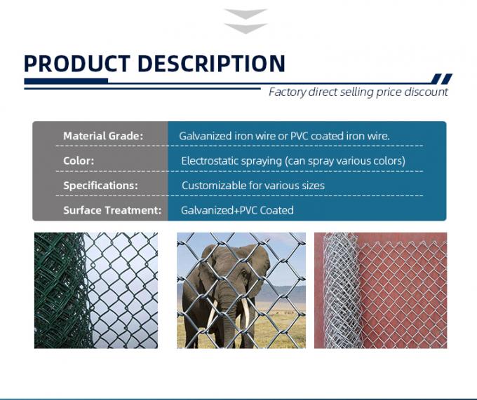 Γαλβανισμένο εν θερμώ αλυσίδα φράχτη από χαλύβδινο σύρμα χαμηλού άνθρακα για αγροτικό χωράφι 3