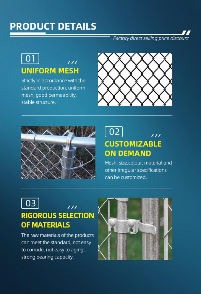 Γαλβανισμένο εν θερμώ αλυσίδα φράχτη από χαλύβδινο σύρμα χαμηλού άνθρακα για αγροτικό χωράφι 4