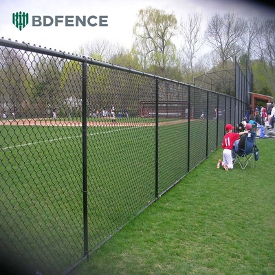 8 Ft Chain Link φράχτης PVC επικαλυμμένο μαύρο βινύλιο κυκλώνα σιδηρούνιου σύρματος πλέγμα μεταλλικό φράχτη για εξωτερικό κήπο φράχτη πάνελ