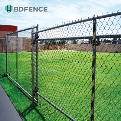 8 Ft Chain Link φράχτης PVC επικαλυμμένο μαύρο βινύλιο κυκλώνα σιδηρούνιου σύρματος πλέγμα μεταλλικό φράχτη για εξωτερικό κήπο φράχτη πάνελ