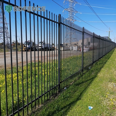 6Ftx8Ft Κήπος Μαύρο μεταλλικό φράχτες Αντιτριβή Ζυγισμένο φράχτη από χάλυβα